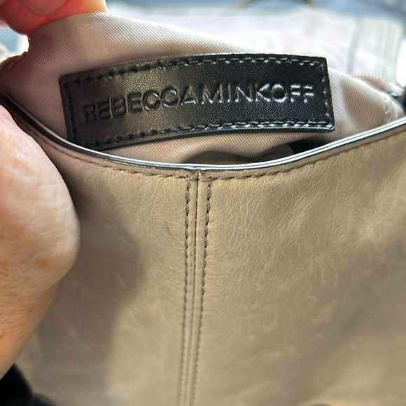 Rebecca Minkoff Vanity Saddle Bag Small Gray Crossbody Bag Purse Pockets - Picture 13 of 13